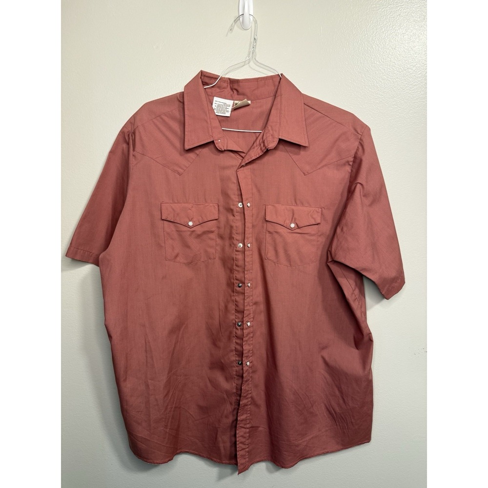 Western Frontier Shirt Mens XXL Red Short Sleeve Pearl Snap Western USA Cowboy